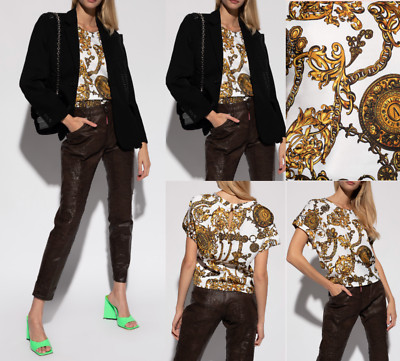 VERSACE JEANS COUTURE PATTERNED Barock Top Bluse Shirt T-shirt Iconic New Hot L