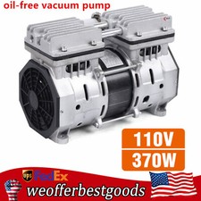 Vacuum Oilless Pump Industrial Air Compressor Oil Free Piston Pump 3.5CFM+Filter