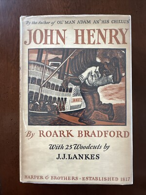 #ad John Henry by Roark Bradford 1931 first edition HC DJ Illustrated RARE Book $100.00