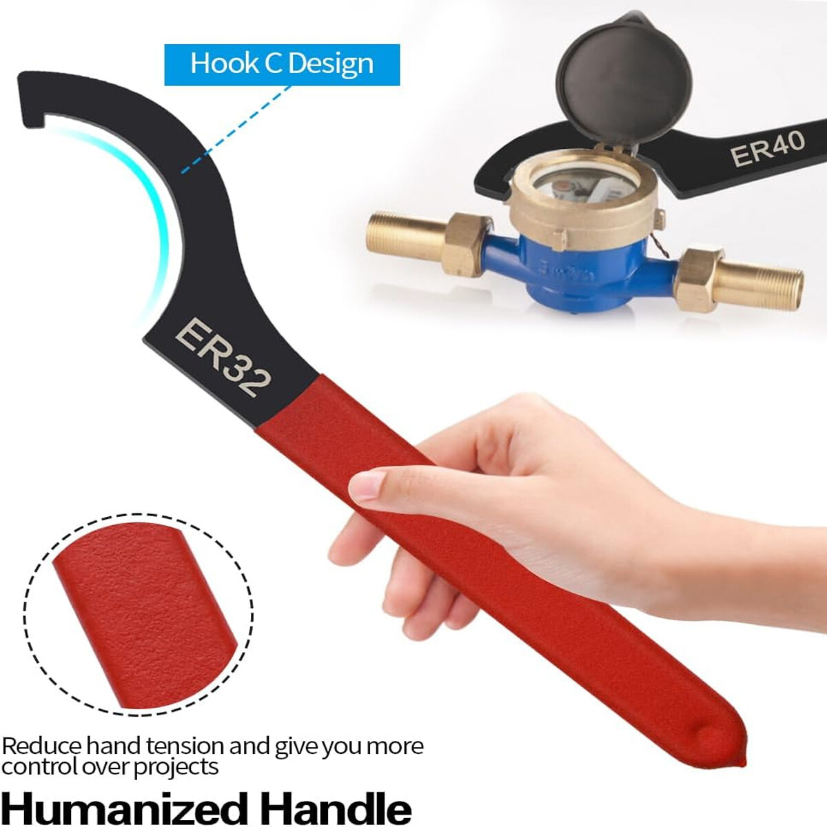 6Pcs Coilover Spanner Wrench Set, Coilover Wrench, C-Shape Spanner