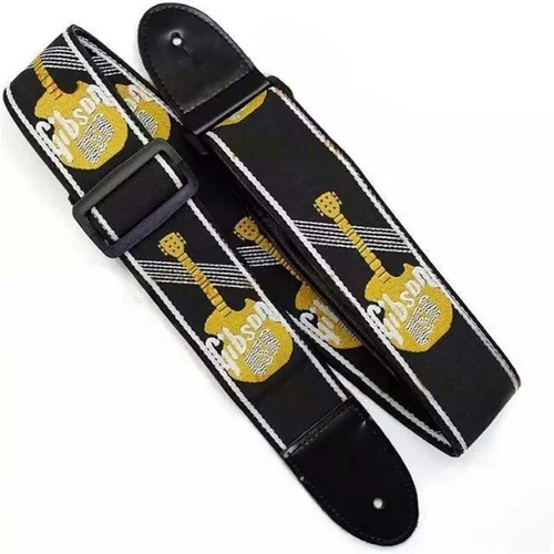 Gibson Guitar Bass Adjustable Thickened Printed Fabric Embroidery Leather Strap
