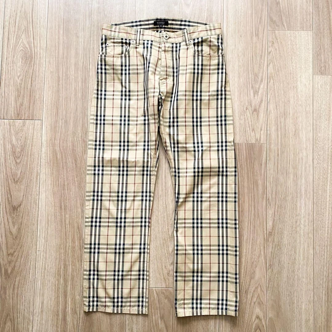 Authentic Burberry Black Label Pants Nova Check Men's