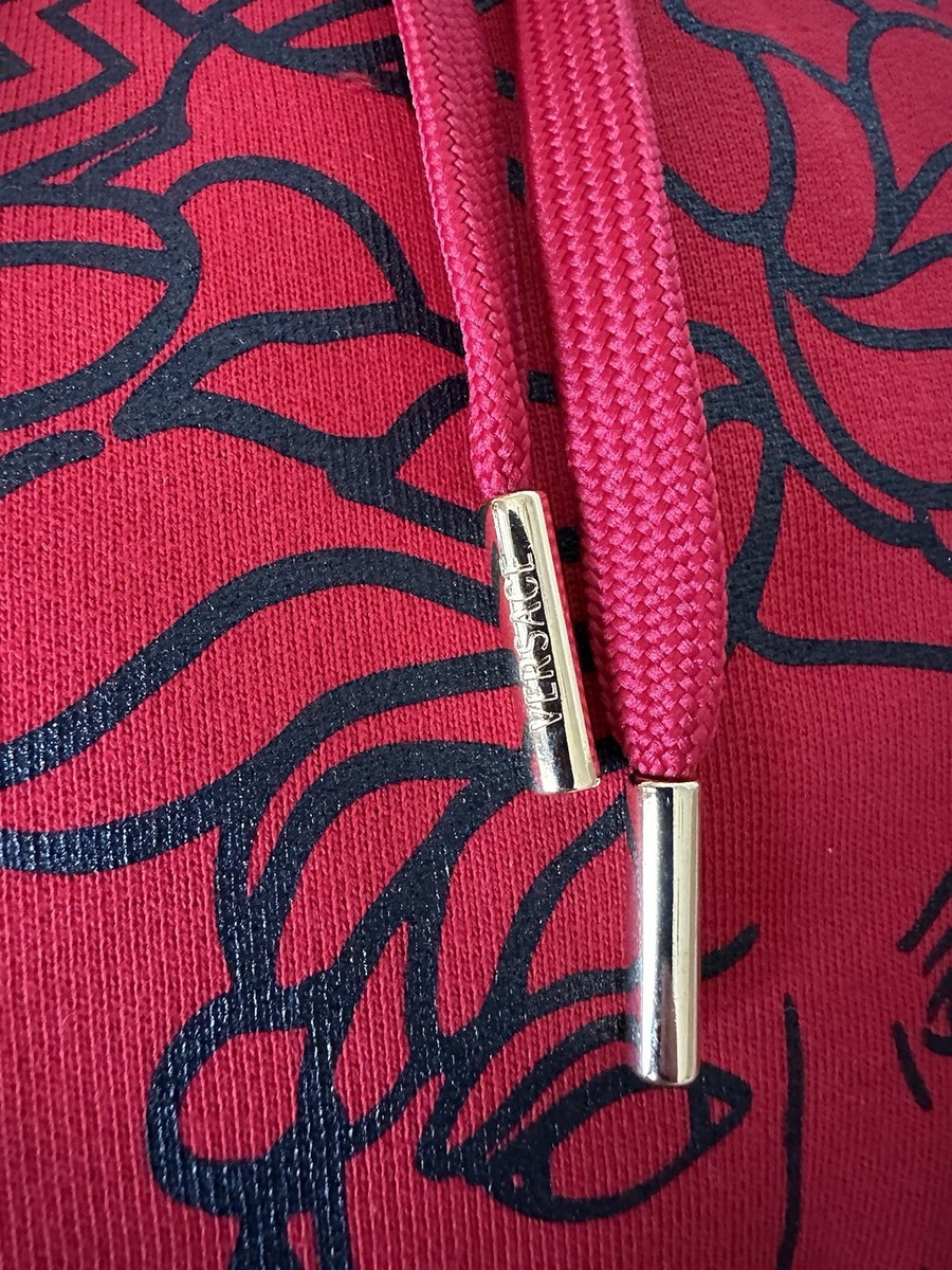 Versace Medusa Print Red Cotton Sweatshirt with Hoodie 4XL