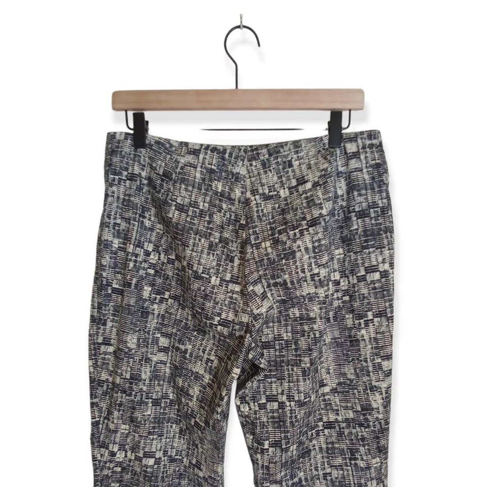 Sigrid Olsen Patterned High Waist Straight Leg Pull On Cropped Pant Size 10 - Image 4 of 4