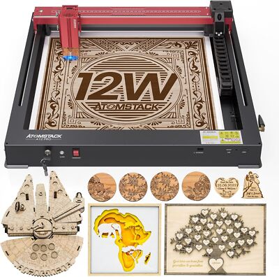 NEW ATOMSTACK A12 Pro 12W Laser Engraving Machine 600 mm/s Lasergravierer Cutter