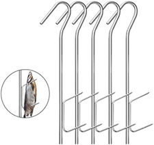Ganci per Carne, 5 Pezzi Gancio per Affumicatore, per Appendere Pesce Affumicato