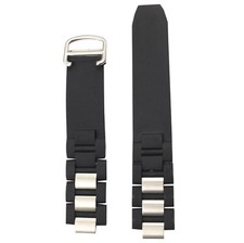 20mm 10mm Black Rubber Wrist Watch Band Strap For Cartier 21 Chronoscaph