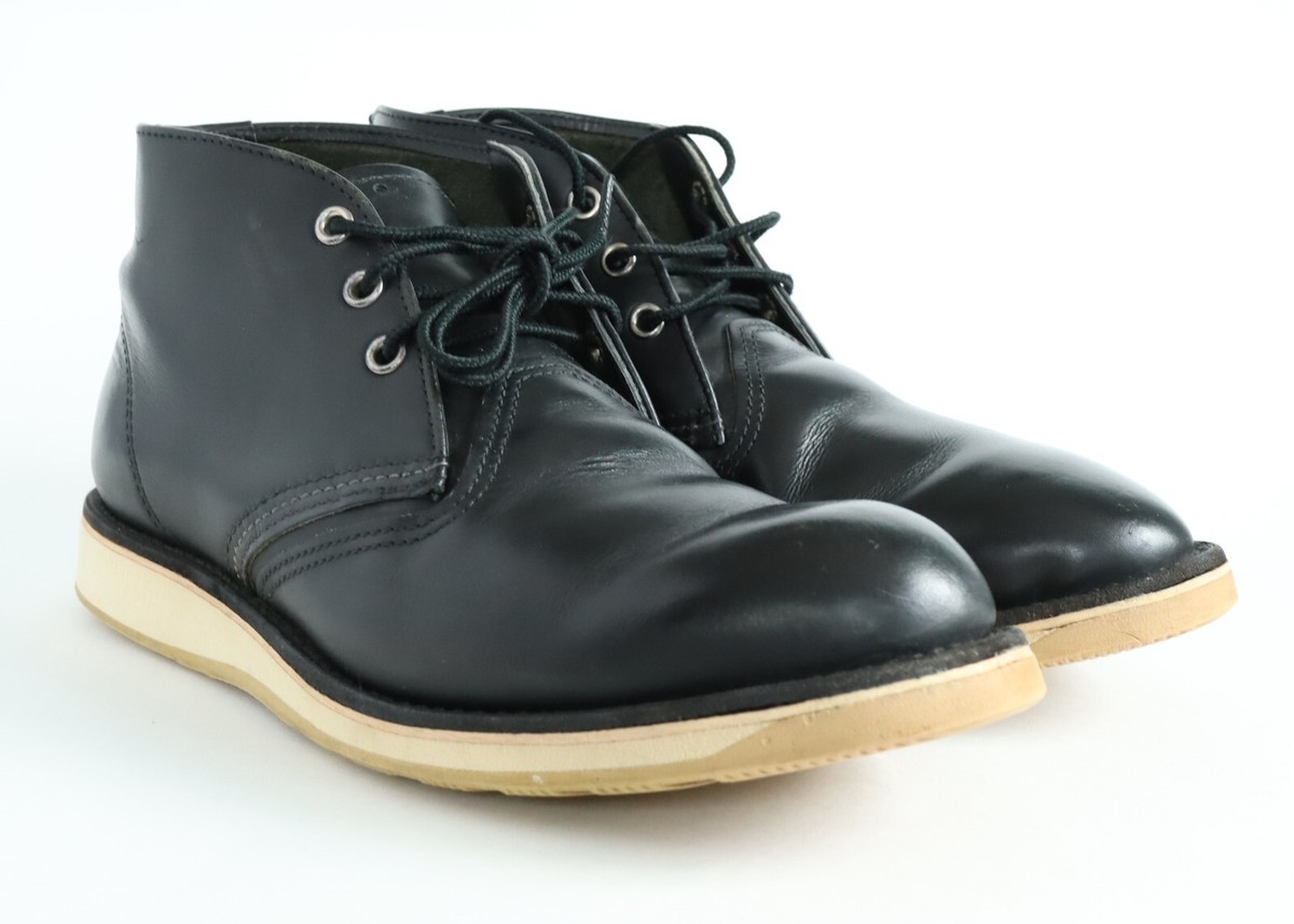Red Wing Work Chukka 3148 Black Chrome Leather Boots 9.5 | eBay