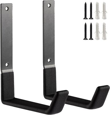 2 Pack Steel Utility 5.1'' L Bracket Hanger Wall Mount Ladder Garage Storage Hook