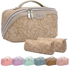 Travel Makeup Bags Cosmetic Organizer Bag: 3-Set Large Capacity Make up Bag -...