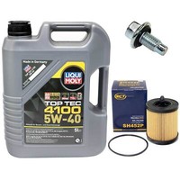 MotoröL Set 5W-40 5 Liter + ÖLfilter + ÖLablassschraube FüR Opel Vectra B Astra