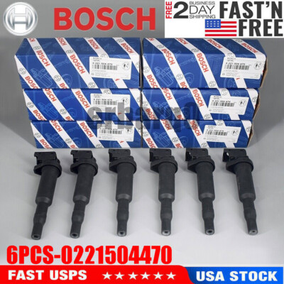 6PCS OEM Ignition Coils For Bosch BMW 325i 328i 335 525 528 530 535 0221504470