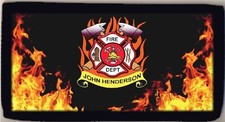 Personalized Custom Firefighter Fire  Rescue Checkbook Cover Wallet Any Name