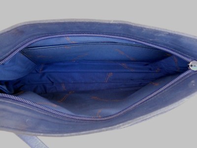 Etienne Aigner Vintage Classic Navy Blue Pebbled Leather Front