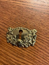 Brass Replacement Victorian Key Hole Eschuchion Desk Hardware