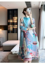 2025 SS Fashion Retro Printed Dress  Pleated and Loose Fitting Midi Length Skirt — image 4