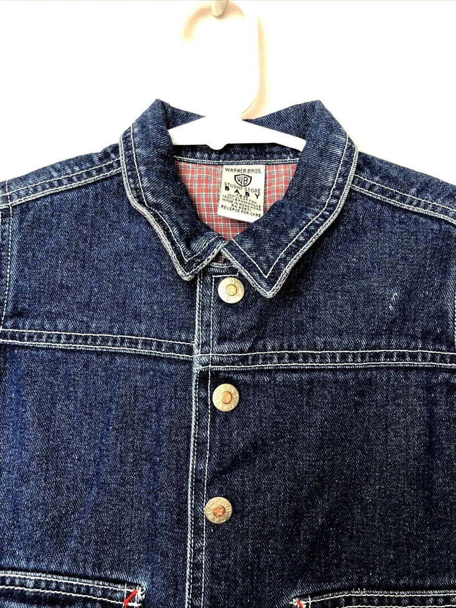 Looney Tunes Gジャン WBロゴ付き Warner Bros Studio Kids Jean Jacket Sz S Looney Tunes