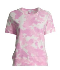 Time and Tru Women's Pink Confection Tie Dye Short Sleeve Sweatshirt Size M 8-10