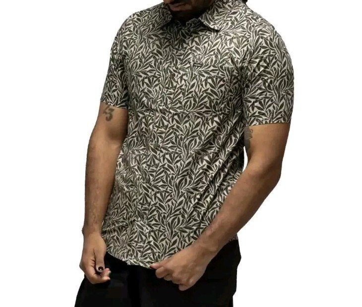 VOLCOM Men's Falling Leaf Short Sleeve Shirt  Abyss Size M