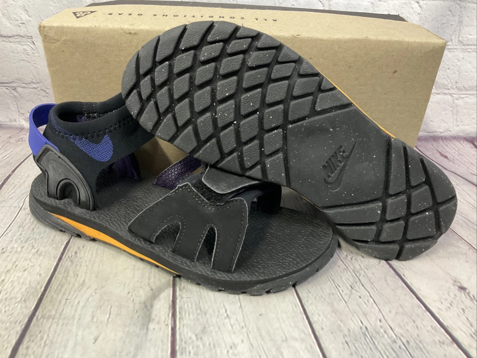 Sandali uomo Nike Umpqua taglia 7 neri blu comodi nuovi altri con scatola