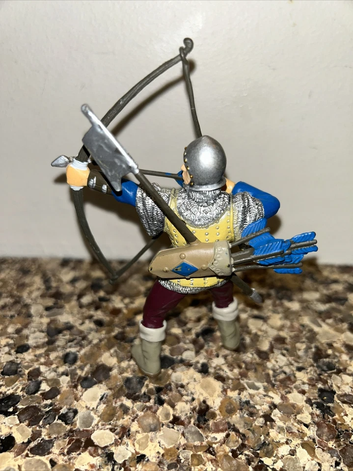 Papo 2003 Arquero Caballero Medieval 4" Figura Arco y Flecha Cazador Flechas Azules Foto 2 de 3