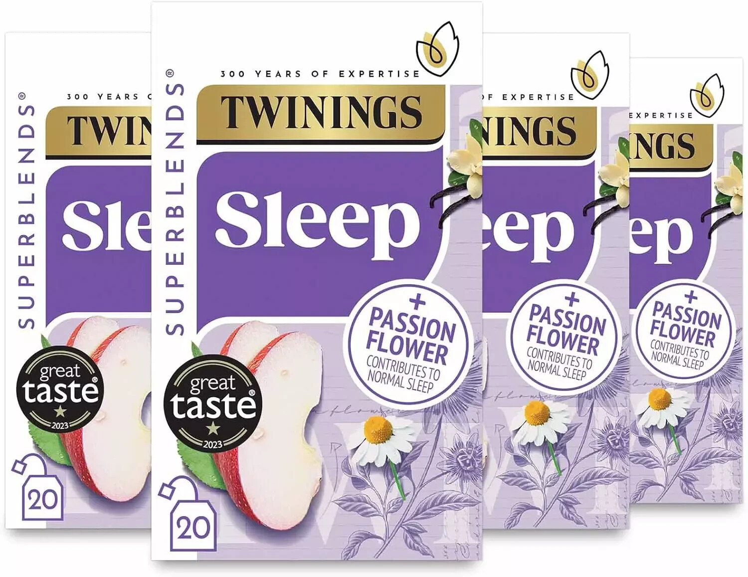 Twinings Superblends Sleep Tea - Spiced Apple & Vanilla Herbal 4 BOXES 80TBAGS