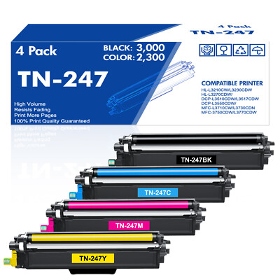 XXL CYMK Set TONER für Brother TN247 TN243 MFC-L3750CDW DCP-L3550CDW HL-L3210CW