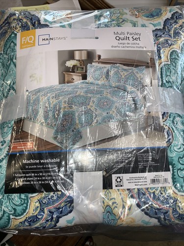 mainstays multi paisley quilt