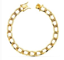 18K Gold Bracelet Solid 22 Cm X 8 Mm 37.25 Grams