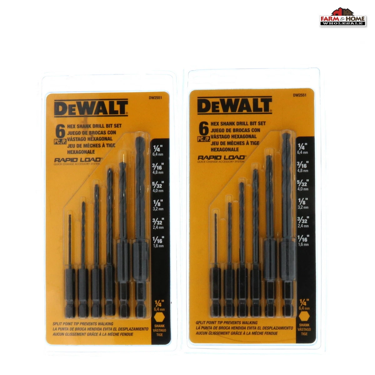 12pc DeWalt Hex Shank Drill Bit Set 1 4