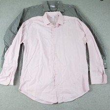 Nordstrom Rack Shirt Mens 17 34/35 Trim Fit Button Up Long Sleeve Lot of 2