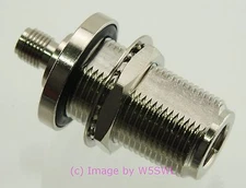 SMA Female to N Female Coax Connector Adapter Bulkhead Chassis by W5SWL