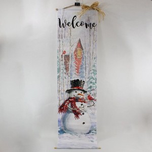 Winter Christmas Snowman Light-Up Hanging Welcome Banner 15.5" x 5 ft