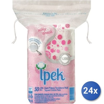 24x Bundle Baumwolle Pads Ibis X 50 Quadrate (Ipek)