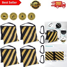 Versatile Yellow Photography Weight Bags with Zipper - 25 lbs Capacity 4 Pack