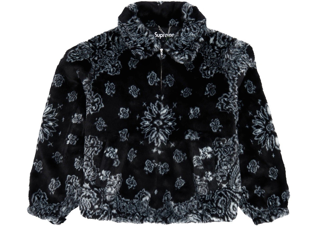 Supreme Bandana Faux Fur Bomber Jacket Black XL | eBay 