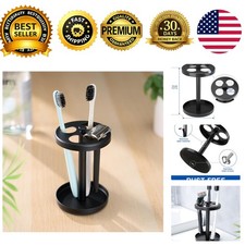 Toothbrush Holder Bathroom Countertop Matte Black Metal Stand Razor Holder 4