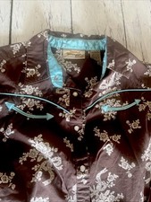 Wrangler Girls Shirt Size Medium Western Pearl Snap Long Sleeve Floral