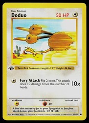 Doduo 048/102 Base Set (Shadowless) 1st Edition Common Pokémon Card