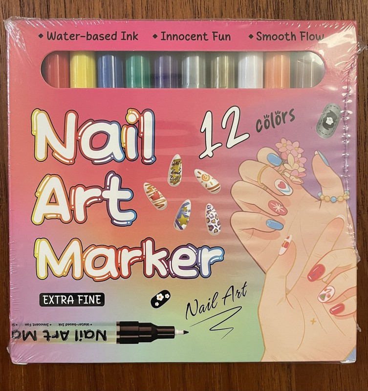 Nail Art Marker Extra Fine 12 Marker Colors BRAND NEW