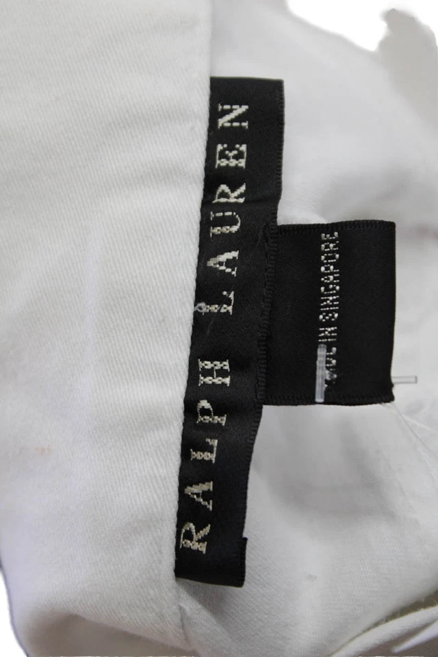 Ralph Lauren Black Label Womens Zipper Fly Boot Flare Cut Pants White Size 8 - Image 4 of 4