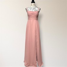 mesh top bridesmaid dress Charming Two Pieces Lace Top Tulle A-Line Sleeveless Long Bridesmaid D   Dairy Bridal