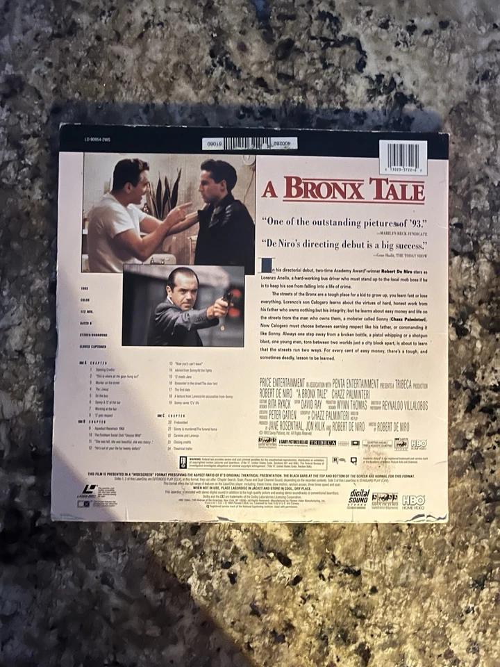 A Bronx Tale Laserdisc 2 Disc Set Widescreen Edition Robert De Niro - Image 2 of 3