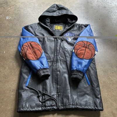 Vintage New York Nicks 90s NBA Leather Jacket By On Demand Corp