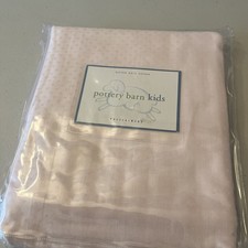 Edredón de satén Pottery Barn Kids tejido con puntos cuna rosa 100 % algodón