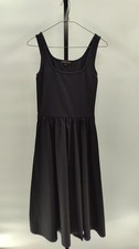 Quince Women Cotton Mixed Media Tank Midi Dress Black XS