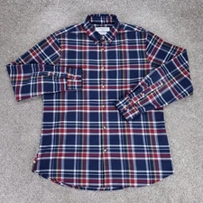 Mizzen Main XL Trim Fit Leeward Performance Button Down Shirt Blue Red Plaid