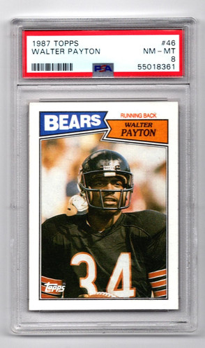 Vintage Topps 1987 Walter Payton #46 Chicago Bears PSA 8 Graded  nm mt