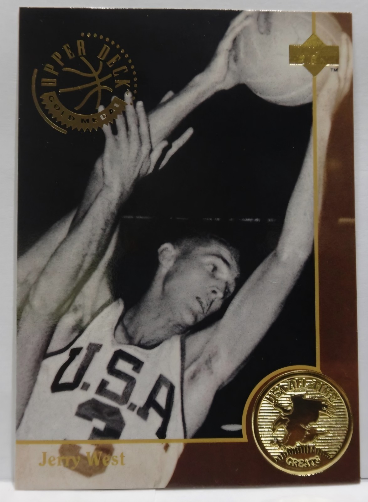 1994 Upper Deck USA - Jerry West - #87 All Time Greats GOLD Medal