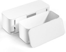 2 Pack Cable Management Box, Pet Safe Cord Organizer for Home Office, Childproof